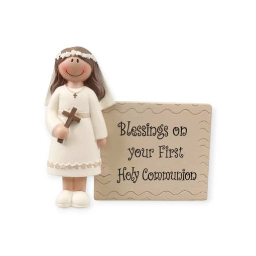 Picture of HOLY COMMUNION SIGN STATUE GIRL